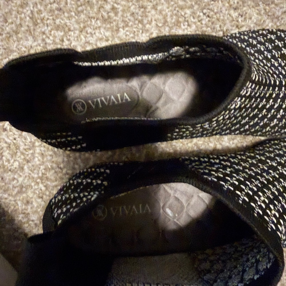 VIVAIA Black White Knit Square Toe Chelsea Ankle Boots Ryan Pro 40 classic - Picture 2 of 7